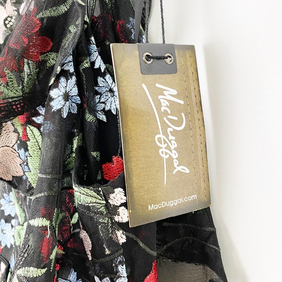 Mac Duggal Floral Cold Shoulder Fit-&-Flare Dress - Picture 11 of 11